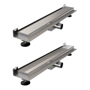 Brauer DR-MRFW50NG douchegoot met multifunctioneel rooster en flens voor wandmontage 7 x 50cm RVS geborsteld