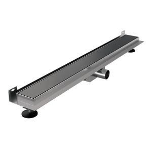 Brauer DR-MRFW70GM douchegoot met multifunctioneel rooster en flens voor wandmontage 7 x 70cm gunmetal geborsteld PVD