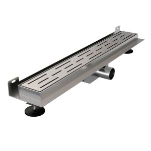 Brauer DR-SRFW60NG douchegoot met standaard rooster en flens voor wandmontage 7 x 60cm RVS geborsteld