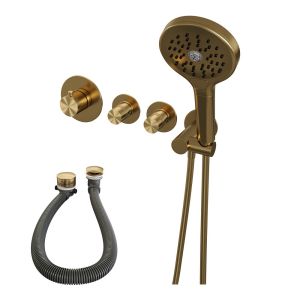 Brauer Edition 5-GG-047 thermostatische inbouw badkraan SET 02 goud geborsteld PVD