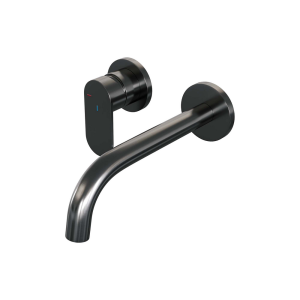 Brauer Edition 5-GM-083-B3-65 inbouw wastafelmengkraan met gebogen uitloop en rozetten model C2 gunmetal geborsteld PVD