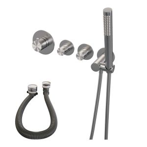 Brauer Edition 5-NG-046 thermostatische inbouw badkraan SET 01 RVS geborsteld PVD