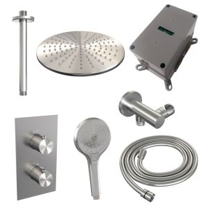 Brauer Edition 5-NG-061 thermostatische inbouw regendouche 3-weg omstelling SET 36 RVS geborsteld PVD