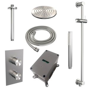 Brauer Edition 5-NG-066 thermostatische inbouw regendouche 3-weg omstelling SET 41 RVS geborsteld PVD