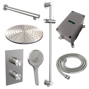 Brauer Edition 5-NG-071 thermostatische inbouw regendouche 3-weg omstelling SET 44 RVS geborsteld PVD