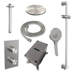 Brauer Edition 5-NG-072 thermostatische inbouw regendouche 3-weg omstelling SET 47 RVS geborsteld PVD
