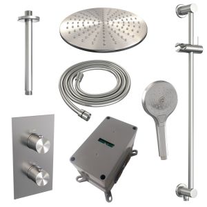 Brauer Edition 5-NG-073 thermostatische inbouw regendouche 3-weg omstelling SET 48 RVS geborsteld PVD