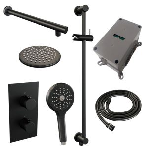 Brauer Edition 5-S-070 thermostatische inbouw regendouche 3-weg omstelling SET 43 mat zwart