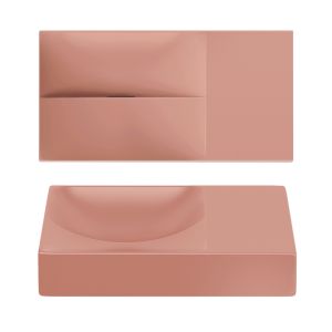 Clou Vale CL0340161R fontein 38x19cm zonder kraangat rechts mat roze keramiek
