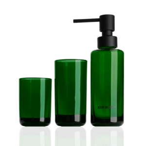 Decor Walther 0940065 POP UP glas set groen glas/mat zwart
