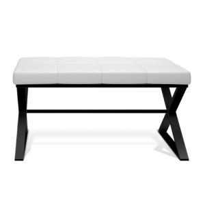 Decor Walther Bench 0509662 BENCH zitbankje mat zwart/ Eco-lederen kussen wit