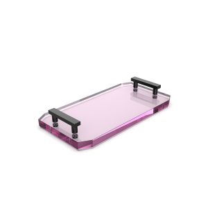 Decor Walther Crystal 0942761 KR TAB tray pink crystal/ mat zwart