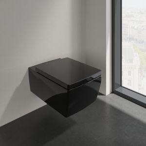 Villeroy en Boch Memento 2.0 8M24S1S0 toiletzitting met deksel Glossy Black