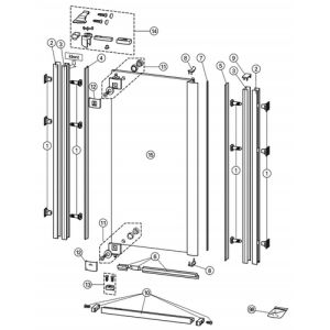 Huppe 1002, 054204 verticale afdichtingsstrip/ magneetstrip *niet meer leverbaar*