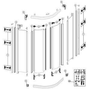 Huppe 1002, 054607 set wieltjes en geleiders *niet meer leverbaar*