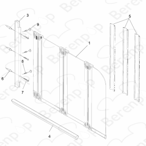 HSK Favorit / Prima E60077 vertikale dichting (per stuk) tbv 2-delig of 3-delige badklapwand, grijs