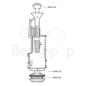 Sphinx S8H601110 uitstroommechanisme GB (Geberit Basic) *niet meer leverbaar*