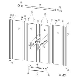 Huppe Vista pure, 066304 set verticale afdichtingsstrippen