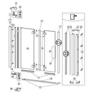 Huppe 501 Design pure, 056002 verticale afdichtingsstrip
