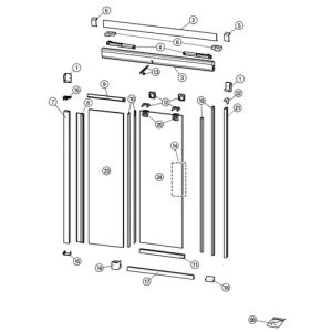 Huppe Design elegance, 068708 set verticale afdichtingsstrippen
