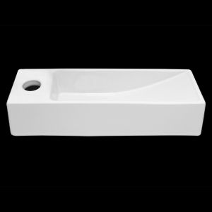 San4U 2500501 One Pack Queen (links) fonteinset wit keramiek/ nikkel RVS look
