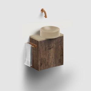 Clou Verti CL07106703664L fonteinonderkast met geribbelde deur, donker eiken, links