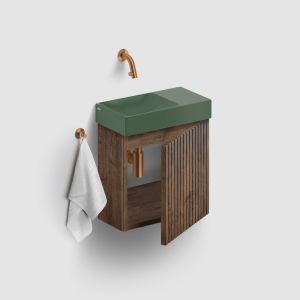 Clou Verti CL07106703664R fonteinonderkast met geribbelde deur, donker eiken, rechts