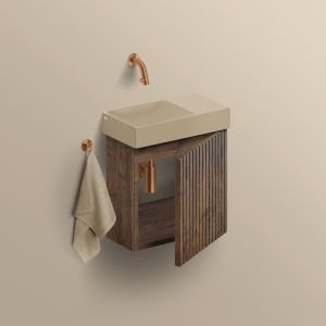 Clou Verti CL07106703664R fonteinonderkast met geribbelde deur, donker eiken, rechts