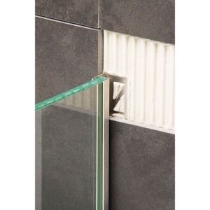 Blanke Aqua Glas 2042840080210 glasprofiel 2100x21x8mm RVS verchroomd