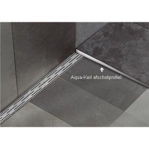 Blanke Aqua Keil 7542856080R afschotprofiel douchevloer 980x8x24 rechts mat zwart