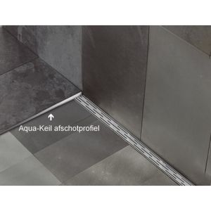 Blanke Aqua Keil 8442840110L afschotprofiel douchevloer 2000x11x40 links RVS verchroomd