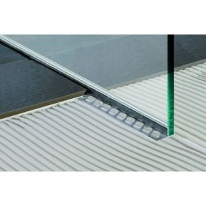 Blanke Aqua Keil Glas 1932840098L glas afsluitprofiel 980x34mm links RVS verchroomd