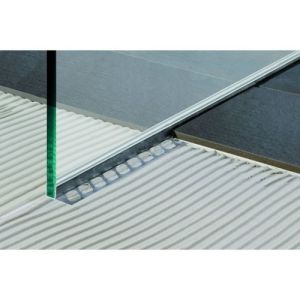 Blanke Aqua Keil Glas 1932856098R glas afsluitprofiel 980x34mm rechts mat zwart