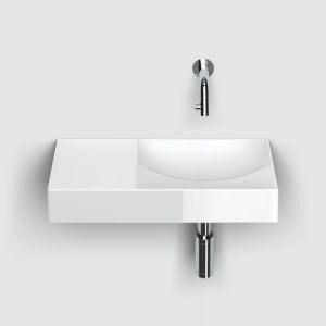 Clou Vale CL0303162L fontein 45x19cm zonder kraangat links glanzend wit keramiek