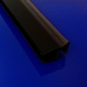 Exa-Lent Universal DS672006 mat zwart doucheprofiel magneet recht (per stuk) 200cm 6mm