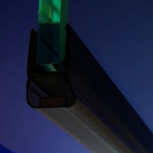 Exa-Lent Universal DS672008 mat zwart doucheprofiel magneet recht (set van 2 stuks) 200cm 8mm