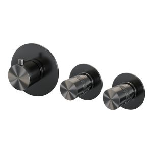 Brauer Edition 5-GM-047 thermostatische inbouw badkraan SET 02 gunmetal geborsteld PVD