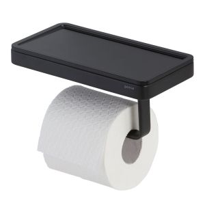 Geesa Frame 918824-06-06 toiletrolhouder met planchet zwart