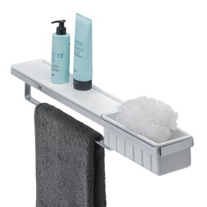 Geesa Frame 918854-02-630 planchet met handdoekrek en douchemand 63 cm chroom/ wit