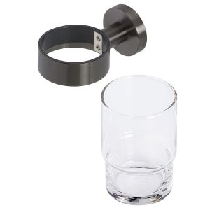 Geesa Nemox Brushed Metal Black 916502-09 glashouder zwart metaal geborsteld