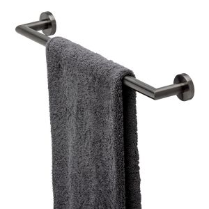 Geesa Nemox Brushed Metal Black 916507-09-45 wandhanddoekhouder 45cm zwart metaal geborsteld