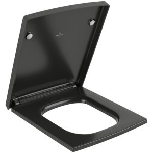 Villeroy en Boch Memento 2.0 8M24S1R7 toiletzitting met deksel Pure Black