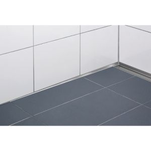 Blanke Aqua Keil Wand 8452840080L afsluitprofiel 980x8x24mm links RVS verchroomd