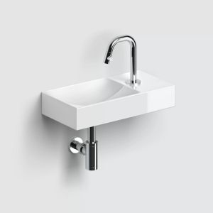 Clou Vale CL030316101R fontein 38x19cm met kraangat rechts glanzend wit keramiek
