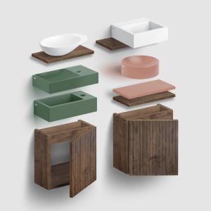 Clou Verti CL07106603640 bovenblad, t.b.v. fonteinonderkast, mat roze