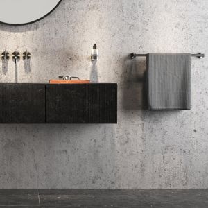 Geesa Nemox Brushed Metal Black 916507-09-60 wandhanddoekhouder 60cm zwart metaal geborsteld