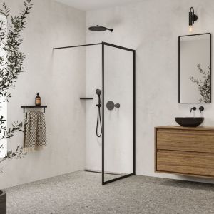 Geesa Frame 918853-06-06-420 handdoekrek met planchet zwart