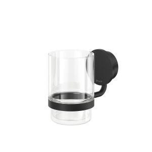 Geesa Opal Black 917202-06 glashouder met glas zwart