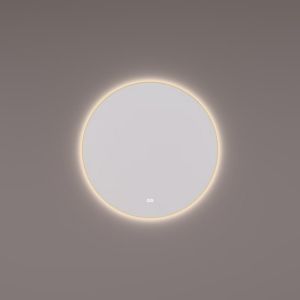 Hipp Design SPV 13510 KW MES spiegel rond in messing PVD met indirecte LED verlichting rondom 80x3cm