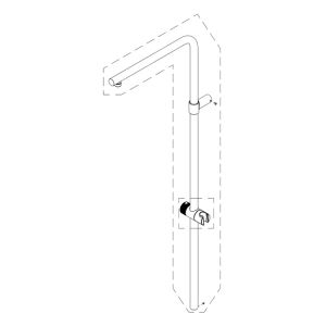 HSK E98506-10-68 douchestang met buis voor douchekop, glijstuk en aansluiting voor AquaXPro 100 showerset mat zwart